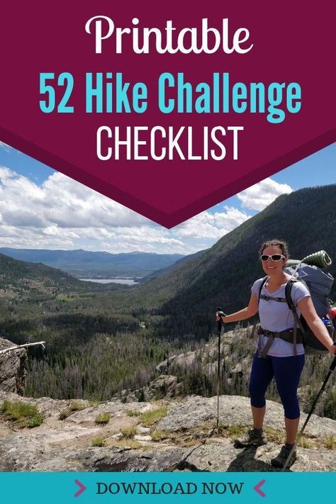 Thinking about doing the 52 Hike Challenge this year? Brainstorm and organize your 52 hikes with this  free printable 52 Hike Challenge checklist! Whether you're starting this on the New Year, or any week along the way, only good things can come from attempting the 52 Hike Challenge - promise. #hiking #backpacking #walking #backpackingcamping Overnight Hiking, Beginner Backpacking, Backpacking Trails, Hiking Workout, Hiking Essentials, Hiking Backpacking, Be Dangerous, Hiking Destinations, Hiking With Kids