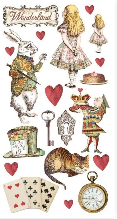 Alice In Wonderland Printables, Alice In Wonderland Illustrations, Alice In Wonderland Aesthetic, Alice Wonderland, Alice Madness, Alice In Wonderland Tea Party, Alice In Wonderland Party, Vintage Junk Journal, Wonderland Party