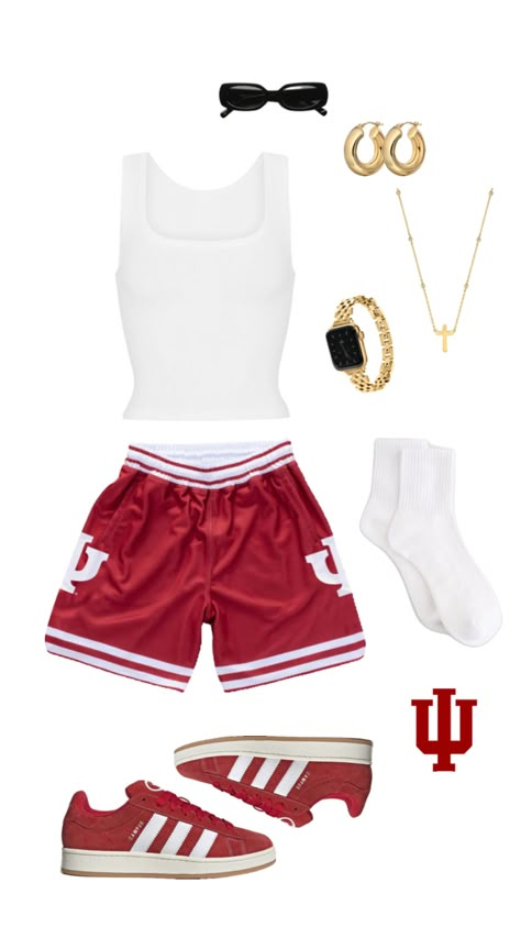 indiana university | indiana university game day outfit | outfut inspo | college game day fashion | tailgate fit | Osu Game, College Tailgate Outfit, Football Tailgate Outfit, Game Day Fashion, Gameday Fits, College Tailgating, College Gameday Outfits, Indiana University Bloomington, Spirit Day