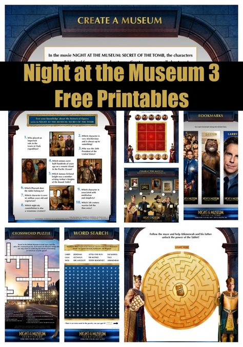 Night at the Museum: Secret of the Tomb free printables #NATM3Insiders A Night At The Museum Theme, Night At The Museum Party Ideas, Night At The Museum Birthday Party, Night At The Museum Party, Diy Museum, Museum Theme, Museum Party, Mummy Party, Cabin Theme