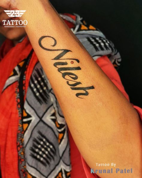 #tattoo #tattoo ideas #tattoo for woman #23 tattoo #mehsana#blackdroptattoo#chandkheda Nilesh Name Tattoo, 23 Tattoo, Tattoo For Woman, S Love Images, Name Tattoo, Tattoo Tattoo, Love Images, Balloon Decorations, Tattoo Ideas