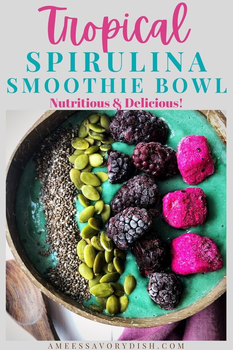 Açaí Smoothie Bowl, Açaí Bowl Recipe, Protein Smoothie Bowl Recipe, Spirulina Smoothie Bowl, Healing Bowls, Perfect Smoothie Bowl, Spirulina Recipes, Acai Bowl Recipe, Smoothie Bowls Recipe Easy