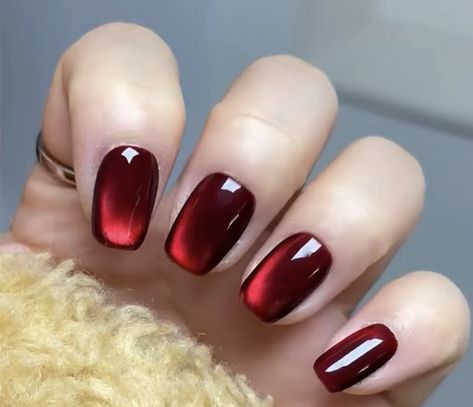 Eye Nails, False Nail, False Nails, Wine Red, Fake Nails, Press On Nails, Cat Eye, Nail Art, Glitter