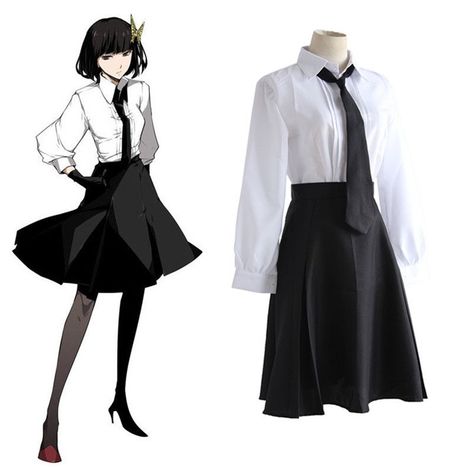 Anime Cosplay Outfits Easy, Yosano Akiko Cosplay, Easy Anime Costumes, Yosano Cosplay, Easy Cosplay Costumes, Cosplay Simple, Anime Cosplay Outfits, Simple Cosplay Ideas, Anime School Uniform