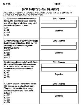 The following is a FREE worksheet on Strip Diagrams and Equations along with answer key. The worksheet allows students to represent the solutions to problems with strip diagrams and equations -PLEASE Follow Me as I will be posting FREE Math Worksheets at least once a week! Strip Diagrams 4th Grade, Strip Diagram, Math School, Free Math Worksheets, 4th Grade Math, Free Math, Answer Keys, Math Worksheets, Equations