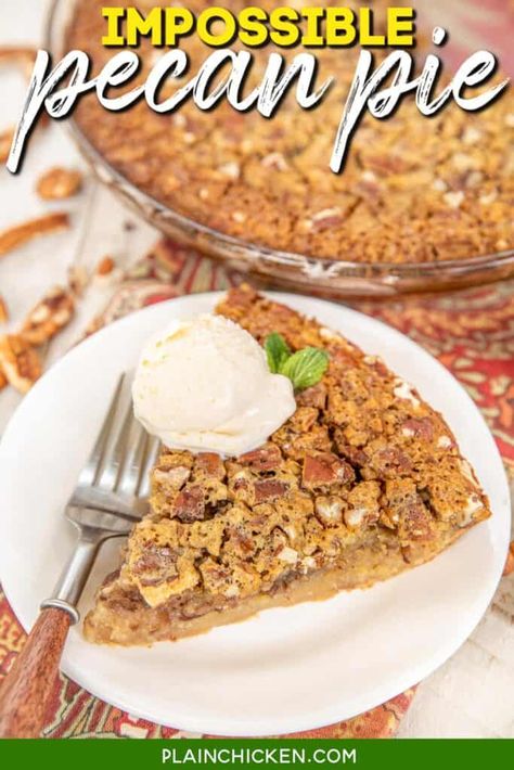 Impossible Pecan Pie, Pecan Pie Bars Easy, Pecan Pie Cobbler, Impossible Pie, Pecan Pie Easy, Thanksgiving Desserts Easy, Cookies Bars, Bisquick Recipes, Pecan Pie Bars