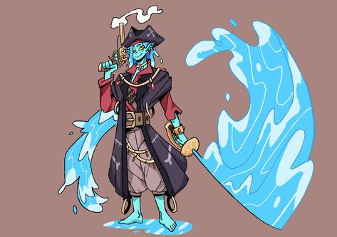 Water Genasi, Dungeons And Dragons Races, D D Races, Dnd Art, D&d Dungeons And Dragons, Dungeons And Dragons Homebrew, Fantasy Male, Creature Concept Art, Creature Concept