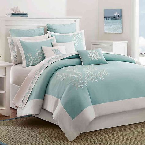 Harbor House™ Coastline Duvet Cover Set | Bed Bath and Beyond Canada Blue Bed Set, Aqua Bedding, Beach House Furniture, Blue Bed, Coastal Bedding, Harbor House, Full Bedding Sets, Coastal Bedrooms, Beach Bedroom