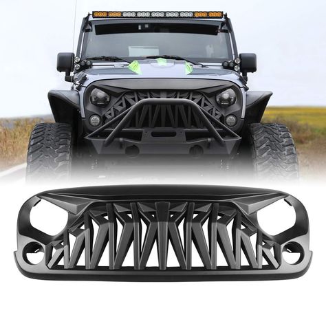 Jeep Wrangler Jk Accessories, Jeep Wrangler Grill, Black Jeep Wrangler, Jeep Wrangler Models, 4 Door Jeep Wrangler, White Jeep, Custom Jeep Wrangler, Jeep Grill, Jeep Wrangler Accessories