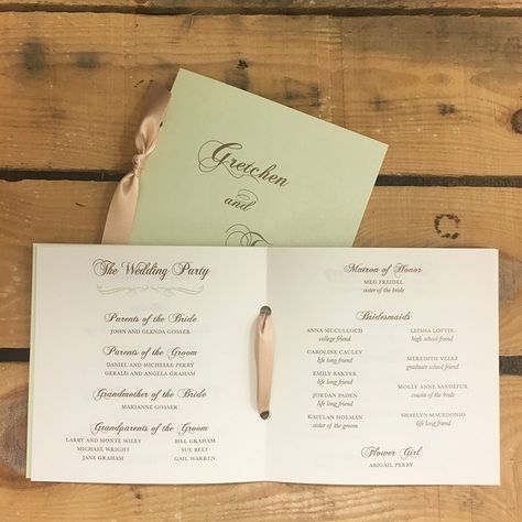 Booklet Wedding Programs | Spring Wedding Programs | Mint, Gold and Ivory Wedding | Booklet Wedding Programs with Ribbon Wedding Menu Booklet, Booklet Invitation, Wedding Program Booklet, Wedding Ceremony Booklet, Wedding Booklet, Wedding Ceremony Programs, July Wedding, Event Program, Ceremony Programs