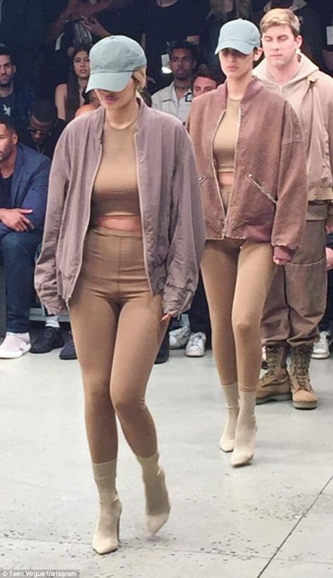 Pinterest @esib123  #style #fashion #inspo  Bella Hadid and Kylie Jenner walk in Kanye West NYFW show #dailymail 2016 Kylie Jenner, Yeezy Fashion Show, Yeezy Season 1, Yeezy Season 2, Kylie Jenner News, Yeezy Fashion, Yeezy Outfit, Yeezy Season, Jenner Style