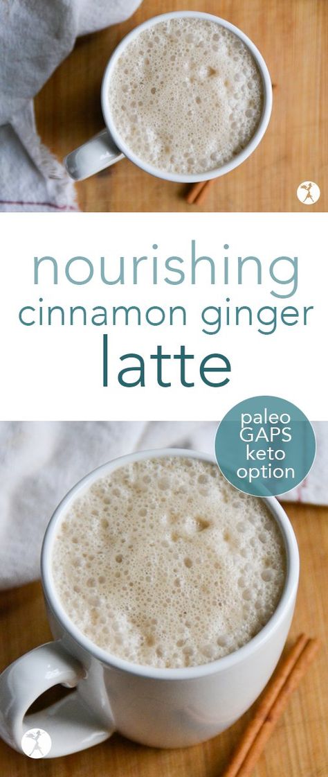 Cinnamon Ginger Latte :: paleo, GAPS-friendly, keto option Ginger Drinks, Drinks Healthy, Ginger Drink, Chilly Morning, Ginger Benefits, Gaps Diet, Ginger And Cinnamon, Coffee Health Benefits, Morning Drinks