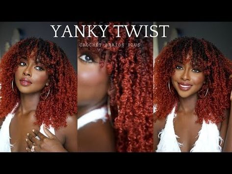 Crochet Braids Plus Came Out With A New Yanky Twist Color ! - YouTube Yanky Twists Crochet Hairstyles, Yanky Twists Hairstyles, Burgundy Crochet Braids, Yanky Twists Crochet Hair, Yankee Twists Crochet, Red Crotchet Hair, Red Crochet Braids, Crotchet Braid Pattern, Crochet Bob Hairstyles