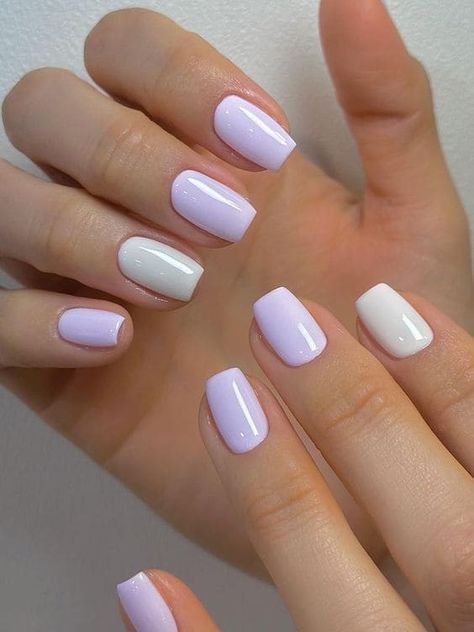 16 Charming Light Purple Nails to Try This Spring | The KA Edit Light Purple Manicure, Light Purple And White Nails, Light Purple Pedicure, Light Purple Gel Nails, White Purple Nails, Nails Light Purple, Purple Pedicure, Light Purple Nail Polish, Lilac Nail Polish