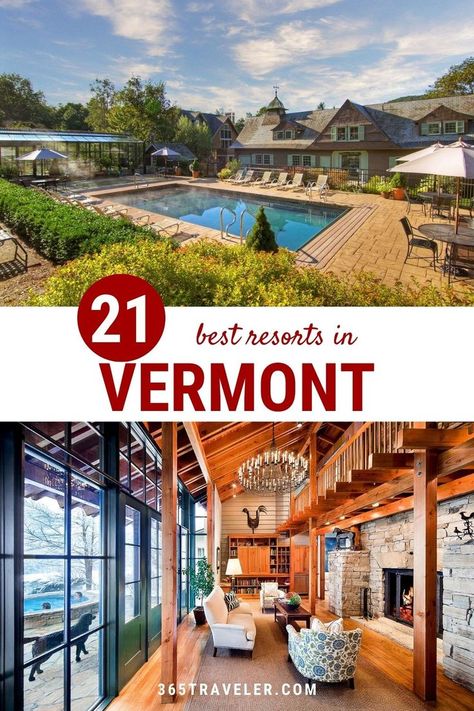 It doesn't matter when you visit Vermont, its extensive landscape and endless outdoor experiences will leave everyone and anyone feeling more connected.  Staying at a fabulous resort is the best way to spend time in this New England state. Whether you're looking for a romantic vacation, or the perfect place for the whole family, Vermont has the perfect resort for you. Here are 21 Vermont resorts you're going to love! Visit Vermont, Vermont Vacation, Best Family Resorts, Vermont Fall, England Travel Guide, New England Road Trip, New England States, Fall Vacations, New England Travel