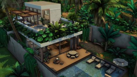 Sims 4 Brutalist House, Selvadorada Sims 4 Cc, Sims 4 Nature House, Selvadorada House Sims 4, Sims 4 Jungle House, Sims 4 Cc Lots Modern Houses Patreon, Sims 4 Vacation House, Sims 4 Island Living House, Hotel Bloxburg