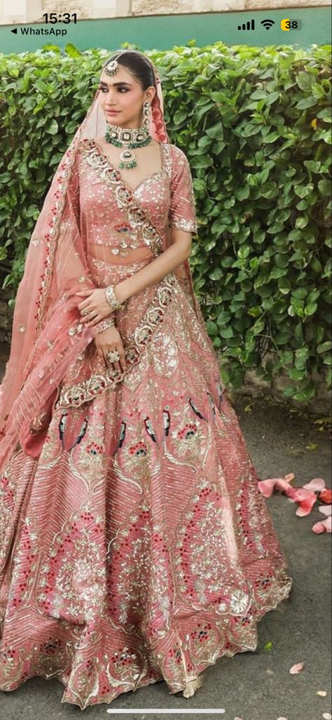 Pastel Wedding Indian, Bride Lehenga Indian Pink, Pink Lengha Bridal, Bridal Reception Dress Indian, Baby Pink Bridal Lehenga, Bride Necessities, Shadi Lehenga, Bridal Lehenga Designs Latest, Reception Dress Indian