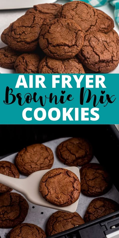 Dessert In An Air Fryer, Air Fryer Brownie Cookies, Air Fryer Oven Cookies, Air Fryer Recipes Snacks Healthy, Air Fryer Single Cookie, Brownies In The Air Fryer, Air Fry Cookies Recipe, Easy Air Fryer Cookies, Air Fryer Brookies