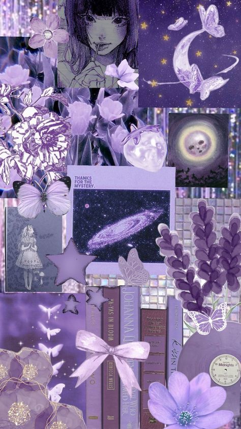 I was bored 😴 #purple #wallpaper #pastelpurple Soft Purple Aesthetic Vintage, Purple Core Aesthetic Wallpaper, Purple Core Aesthetic, Purple Vintage Wallpaper, Purple Collage Aesthetic, Purple Collage Wallpaper, Purple + Core + Aesthetic, Friday Wallpaper, Light Academia Wallpaper