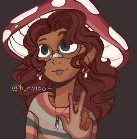 Pfp Mushroom, Picrew Pfp, Mushroom Girl, Black