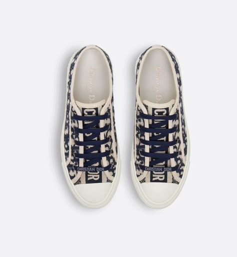 Walk'n'Dior Sneaker Deep Blue Dior Oblique Embroidered Cotton | DIOR Blue Dior, Denim Swimsuit, Dior Star, Dior Sneakers, Dior Oblique, Dior Book Tote, Christian Dior Couture, Star Shoes, Backpack Tote Bag