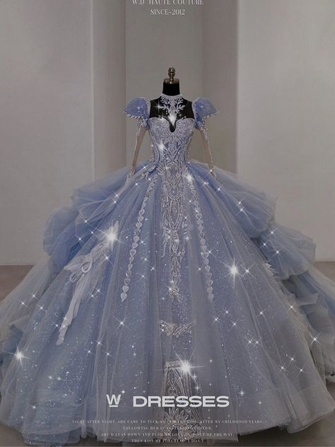 Pastel Blue Wedding Dress, Light Blue Quinceanera Dresses, Champagne Quinceanera Dresses, Quince Planning, Debut Gowns, Sweet Sixteen Dresses, Frocks And Gowns, Quinceanera Dresses Blue, Pretty Quinceanera Dresses