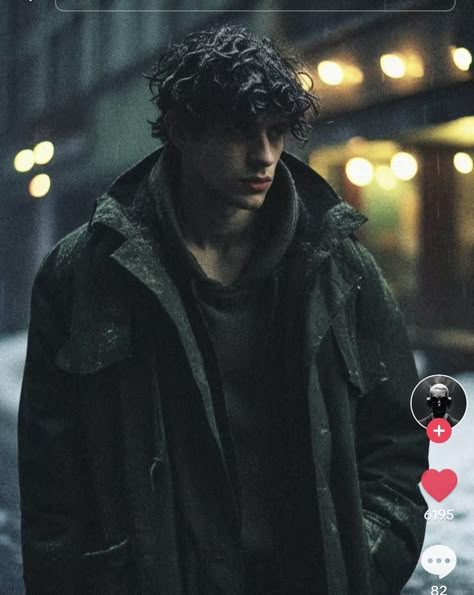 Guy With Dark Curly Hair, Dystopian Book, Dark Haired Men, Dystopian Aesthetic, Brown Hair Green Eyes, Dark Curly Hair, Guy Fits, Tousled Hair, Shaggy Hair