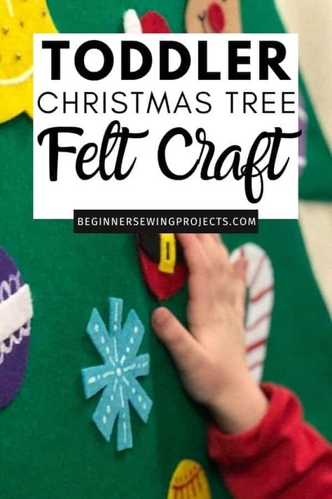 Make some fun decorations with your little ones! They'll love this Toddler Christmas Tree Felt Craft! This simple DIY project is super easy to make and will provide lots of smiles for your kids. Felt projects are great because they are inexpensive to make and you can do so much with this. The best part is that this tree is not a once off project, it will last for years to come! DIY felt projects. Easy sewing. Toddler Christmas Tree Felt Craft Felt Christmas Tree Toddler, Christmas Tree Dyi, Diy Felt Board, Christmas Tree Felt, Kids Tree Ornaments, Easy Kids Christmas, Easy Felt Crafts, Christmas Tree Wall Hanging, Toddler Christmas Tree