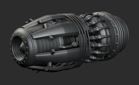 Turbine Engine. Source: Polycount Credit: Unknown Spaceship Thruster, Spaceship Engine, Futuristic Engine, Future Submarine Concept, Futuristic Submarine, Concept Submarine, Thrusters Engine, Turboshaft Engine, Project Blue Book