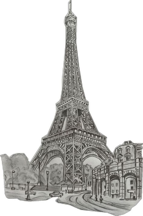 Two Point Perspective Drawing, Tower Drawing, Eiffel Tower Drawing, 3 Point Perspective, Dibujos Ideas, 2 Point Perspective, Two Point Perspective, Cover Wattpad, Point Perspective