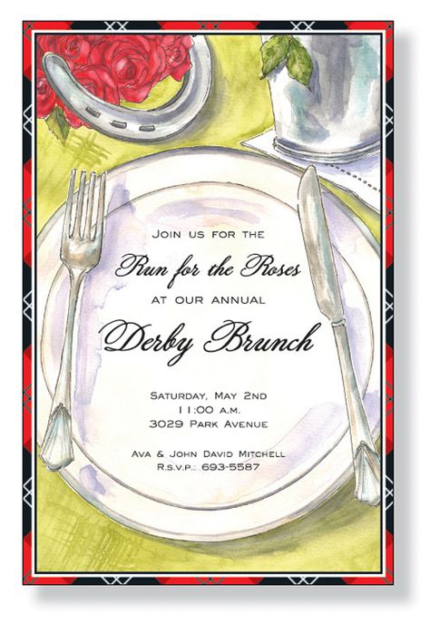 Place Setting Invitation Kentucky Derby Invitations, Derby Party Invitations, Corporate Party Invitation, Horse Racing Party, Run For The Roses, Special Text, Kentucky Derby Party, Derby Party, Derby Day