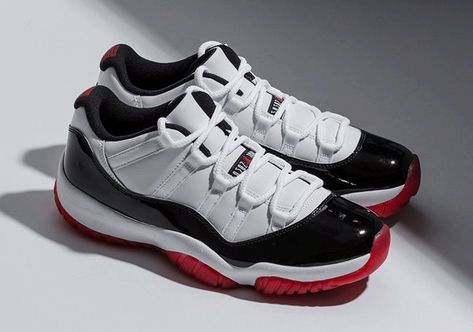 The Air Jordan 11 Low Concord Bred Releases Tomorrow Jordan 11 Concord Bred, Jordan 11 Low Concord Bred, Branded Sneakers, Dream Sneakers, Jordan 11 Concord, Air Jordan 11 Retro Low, Air Jordan 11 Low, Jordan 11 Low, Diy Sneakers