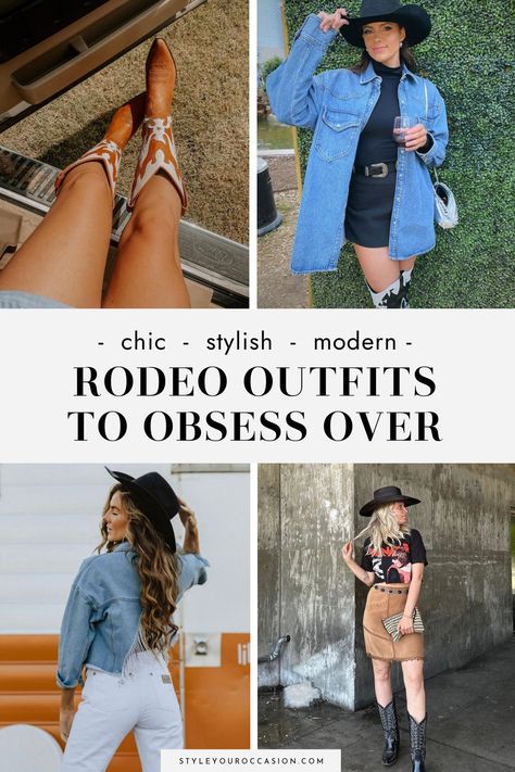 Wondering what to wear to a rodeo? Learn all about rodeo attire and get chic and stylish rodeo outfit ideas for women! You’ll love these casual and dressed-up western looks with jeans, shorts, dresses, and skirts. Whether you are looking for NFR outfits for Vegas cowgirl fashion, or if you just want a cute rodeo look for summer or fall, you’ll love this list of rodeo outfits! photos: @ @CAITLINSCHLICKAU, @s.johnson16, @marijka_dam, @prickleyblonde Petite Cowgirl Outfits, What To Wear To Pbr Rodeo, Marijka Dam Outfits, Women’s Rodeo Outfit Ideas, Vegas Rodeo Outfit Ideas, Women’s Rodeo Outfit, Summer Rodeo Outfits For Women, Womens Western Outfits Cowgirl Fashion, National Finals Rodeo Outfit