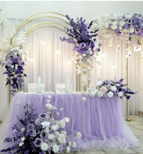 Lavender Wedding Backdrop, Purple And White Wedding Theme, Wedding Vision Board Ideas, Purple Fairytale Wedding, Lilac Quinceanera Decorations, Lilac Decorations, Purple Wedding Aesthetic, Lilac Wedding Ideas, Lavender Reception