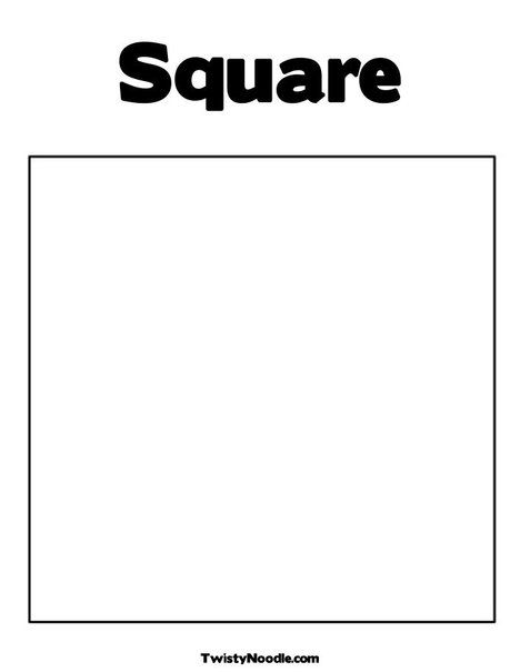 Square Coloring Page from TwistyNoodle.com Square Coloring Page, Square Template Free Printable, Square Preschool Activities, Square Template, Square Craft, Square Shape, Shapes Preschool Printables, Square Drawing, Square Printables