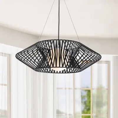 Chandeliers | Find Great Ceiling Lighting Deals Shopping at Overstock Iron Accents, White Light Bulbs, Transitional Wall Sconces, Cool Floor Lamps, Iron Lighting, Black Chandelier, Light Bulb Types, Geometric Pendant, Lighting Store