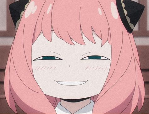 Pfp Anya Forger, Anya Pfp Funny, Anya Forger Smug Face, Anya Face Funny, Anya Memeable Face, Anya Forger Funny Face, Anime Smiling Face, Anya Forger Smile, Anya Forger Face