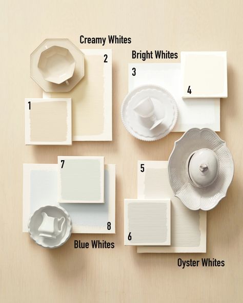 1. Behr "Creamy White" Eggshell Enamel Interior Paint  2. Fine Paints of Europe "WC-07" Eurolux Interior Flat Paint  3. Behr Premium Plus "Ultra Pure White" Semi-Gloss Interior Paint  4. Farrow & Ball "All White" Estate Emulsion Paint 5. Benjamin Moore "Classic Gray" Regal Select Paint  6. Behr Marquee "Statuesque" Eggshell Enamel Interior Paint  7. Sherwin-Williams "Reserved White" ProMar 200 Interior Paint  8. Pratt & Lambert "Smoke Ring" Eggshell Interior Paint Cosy Kitchens, Fine Paints Of Europe, Painted Brick Walls, Eggshell Paint, Best Paint Colors, White Paint Colors, Storing Paint, Bedroom Paint Colors, Design Advice