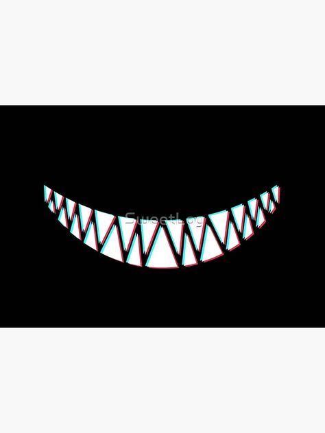 Sharp Teeth Smile Drawing, Sharp Teeth Smile, Demon Teeth, Demon Smile, Teeth Mask, Beautiful Demon, Cheshire Smile, Godzilla Costume, Smile Drawing