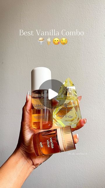 Shina Clement on Instagram: "Vanilla Combo 🍨🍦😋🤤  🧴Lotion : Vanilla Cashmere  🍨Fragrance 1: Vanilla Vice 🍋Fragrance 2: Hard To Get 🍦Body Mist : Vanilla Skin  I love a good vanilla combo and this one , OMG it’s goodt.This combo will have you licked in every corner . You have been warned 🤤  #perfumecollection#perfumeobsessed#nichefragrances#smellsgood#smellgoodfeelgood#arabicfragrance#blackgirlsmellgood#fraghead#theshaderoom#vanillafragrance#fragrancelayering#scentcombo#perfumeoftheday#pamperroutine#hygiene#bathandbodyworks#ugc#ugccommunity #tiktok#fyp#explorepage#reelsinstagram#reels #viral#mrcologne76#sotd#scentsy#luxuryfragrance#designerfragrance" Vanilla Combo, Vanilla Skin, Vanilla Cashmere, Tiktok Fyp, Smell Goods, You Have Been Warned, I Love A, Hard To Get, Perfume Collection