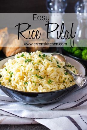 This easy Rice Pilaf recipe is the perfect side dish to go with with anything from chicken to fish and makes a great change from plain white rice. #ErrensKitchen #sidedish #sidedishrecipes #sidedishrecipestogowithchicken #ricerecipes #ricerecipesfordinner #dinner #dinnerrecipes #dinnerideas #DinnerRecipe #quickandeasy #quickandeasydinneridea #simplerecipes Easy Rice Pilaf, Rice Pilaf Recipe, Pilaf Recipe, White Rice Recipes, Rice Side Dish Recipes, Pilaf Recipes, Easy Rice, Rice Side, Rice Recipes For Dinner