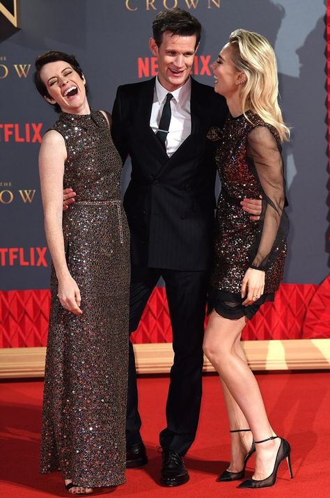 Matt Smith, Claire Foy, and Vanessa Kirby at The Crown, season 2 premiere Claire Foy Matt Smith, Vanessa Kirby The Crown, The Crown Season 1, The Crown Season 2, Crown Netflix, The Crown Series, Little Dorrit, The Crown Season, Claire Foy