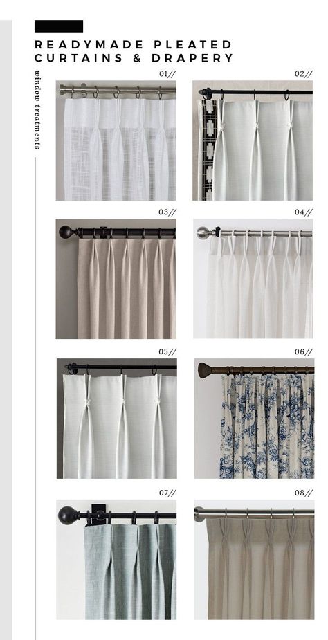 Curtain Pleats Styles, French Pleat Curtains, Modern Draperies, Curtains Style, Drapery Styles, Living Room Drapes, Ikea Curtains, Drapery Designs, Curtain Styles