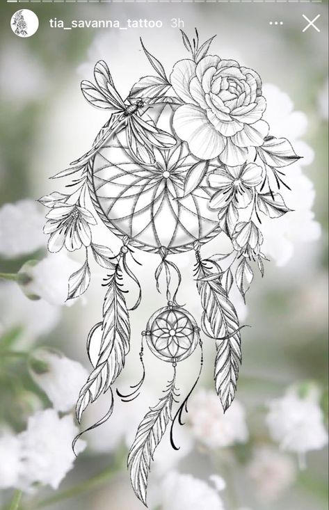 Dreamcatcher With Flowers Tattoo, Dreams Catcher Tattoo, Dreamcatcher Shoulder Tattoo, Dream Catcher Tattoo On Thigh, Dream Catcher Tattoo Ideas, Dream Catcher Tat, Dreamcatcher Tattoo Thigh, Dream Catcher Tattoos, Dreamcatcher Tattoo Meaning