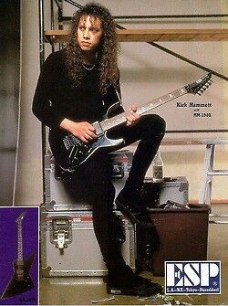 ~Kirk Hammett~ Metallica Kirk Hammett Guitar, Kirk Hammett Guitars, Ross Halfin, Kirk Metallica, Japan Ad, Pop Goes The Weasel, Esp Guitars, Robert Trujillo, 80s Rock