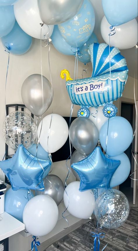 Baby Boy Decorations, Its A Boy Balloons, Baby Boy Swag, Welcome Home Baby, Baby Boy Room Decor, Baby Shower Decorations For Boys, Boy Decor, Baby Birthday Party, Fun Easy Crafts