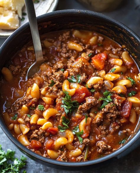 Ground Meat Stew Recipes, Ground Chicken Goulash, Goulash Aesthetic, What Can I Do With Ground Beef, Goloush Recipe American Goulash, Instant Pot Recipes With Ground Beef, Goolosh Recipe Ground Beef, Best Goulash Recipes Beef, Ground Beef And Sausage Recipes