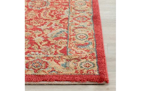 Pacey Rug, Red/Natural | One Kings Lane Safavieh Rug, Ancient Persian, Persian Motifs, Natural Area Rugs, Loloi Rugs, Carpet Colors, Persian Area Rugs, Red Rug, Cotton Rug