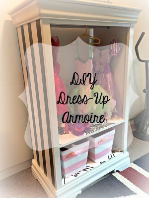 DIY Dress Up armoire Dress Up Armoire For Kids, Girls Dress Up Storage, Kids Dress Up Storage Diy, Diy Kids Dress Up Station, Dress Up Storage Diy, Dress Up Cabinet, Dress Up Clothes Storage, Armoire Repurpose, Dress Up Stations