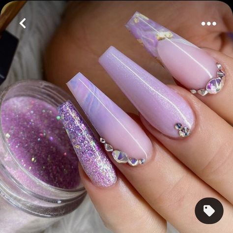 Coffin Ombre, Quince Nails, Violet Nails, Lilac Nails, Purple Acrylic Nails, Purple Acrylic, Lavender Nails, Edgy Nails, Sweater Nails